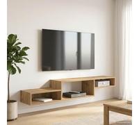 Augerlite Meuble TV mural en chêne Artisan - 150 x 28 x 26 cm - Avec support mural - Étagère murale peu encombrante et rangement pour salon, chambre à coucher et couloir