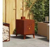 Augerlite Poêle de jardin en acier Corten 35 x 50 x 60 cm avec extracteur réglable et ouvertures d'aération, four d'extérieur résistant aux intempéries pour cuisiner et griller en camping, randonnée