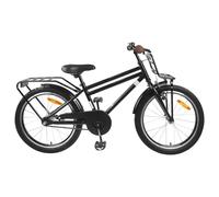 Augerlite Vélo pour enfant noir en acier pour 2-4 ans avec garde-boue, support, sonnette, réflecteurs, frein à rétropédalage et traction linéaire pour parc, route et terrain