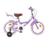 Augerlite Vélo pour enfant rose clair pour 2 à 4 ans avec cadre en acier, guidon et selle réglables, garde-boue et frein, idéal pour une mobilité sûre et un plaisir de conduite sur le terrain et la
