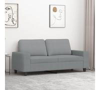 Augerqir Canapé 2 places en tissu gris clair 140 cm avec cadre en métal robuste, siège rembourré et housse respirante, peu encombrant, pour salon et chambre d'amis, ensemble de canapé polyvalent