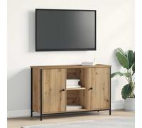 Augerqir Ensemble meuble TV en chêne Artisan 101 x 35 x 65 cm avec 2 portes, 2 étagères, montage mural pour salon, espace de rangement, multimédia, jeu, home cinéma et hi-fi
