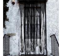 Augesak 2 Pcs Rideaux Porte Halloween, Rideau Horreur, Tissu Gaze Sanglante Halloween, Décoration d'halloween Entrée, Accessoires de Cosplay, Noir