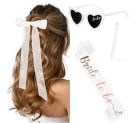 Augesak Bride to Be Écharpe Accessoires, Voile de Mariée, Lunette Coeur avec Marqueur, EVJF Accessoire Femme, Enterrement de Vie de Jeune Fille Accessoire pour Mariages Fiançailles Fête