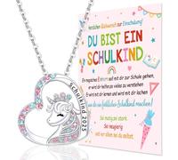 Augesak Cadeau de rentrée des classes pour fille, collier écolier 2025, cadeau de rentrée scolaire, cadeau avec carte, sac d'école pour fille, remplissage porte-bonheur, cadeau de rentrée des classes