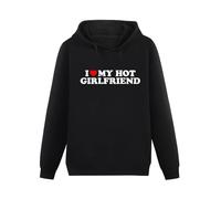 AUGFINDADREAM I Love My Hot Girlfriend I Heart My Hot Girlfriend Men Cartoon Hoodie Unisex Sweatshirt Casual Pullover Hooded M