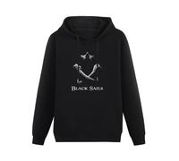 AUGFINDADREAM Men Long Sleeve Printed Hoodies Black Sails Adventure TV Series Hoody Sweatershirt Black XXL