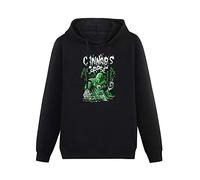 AUGFINDADREAM Men Long Sleeve Printed Hoodies Cannabis Corpse Baptized in Bud Hoody Sweatershirt Black M