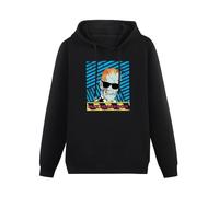 AUGFINDADREAM Men Long Sleeve Printed Hoodies Max Headroom Hoody Sweatershirt Black S