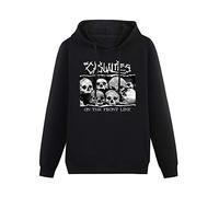 AUGFINDADREAM Men Long Sleeve Printed Hoodies The Casualties on The Front Line 2004 Album Cover Hoody Sweatershirt Black S
