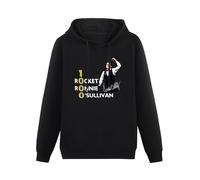 AUGFINDADREAM Men's 1000 Rocket Ronnie Osullivan Long Sleeve Hooded Sweatshirt Hoodies with Drawstring Pockets Black L