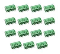 Augiimor Lot de 15 connecteurs de bornier à vis G/KF128 6 broches 2,54 mm 150 V 6 A Montage PCB (vert)