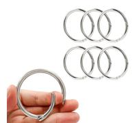 Augiimor Lot de 6 anneaux ronds à ressort en alliage de zinc durable pour sacs à main, porte-clés et sac à main (argent, diamètre intérieur : 50 mm, diamètre extérieur : 60 mm)