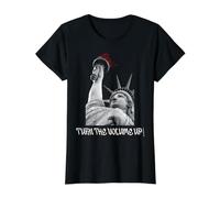 Augmentez Le Volume Statue de la Liberté NYC Pride Design T-Shirt Graphique avec Valeur, Femme, Noir, S