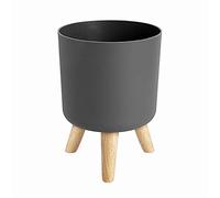 Augnongly Pots de fleurs modernes avec pieds en bois pour chambre à coucher, salon, pot de fleurs à poser au sol - 1