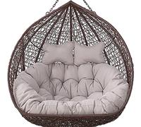 AUGRAV 2 Places Oeuf Chaise Balançoire Coussin Extérieur,Hamac Suspendu Chaise Coussin De Remplacement pour 2,Lavable Épais Grande 2 Personnes Chaise Balançoire en Osier,Imperméable Et Résistant Au
