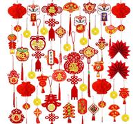 Augshy 43 Pièces Décorations du Nouvel an Chinois 2026, Pendentifs en Forme de Cheval À Suspendre, Décorations du Nouvel an Lunaire, Pendentifs pour la Fête du Printemps, pour la Maison, Le Bureau, la