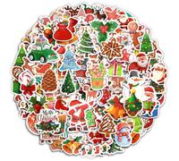 Augshy Autocollants de Noël - 200 Pcs pour Bouteilles d'Eau, Esthétiques Non Répétitifs en Vinyle, Décorations et Cadeaux de Fête