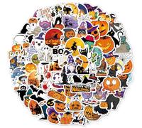 Augshy Autocollants d'Halloween, 200Pcs Halloween Stickers pour Les Bouteilles d'Eau, Autocollants Esthétiques Non Répétitifs en Vinyle, Bricolages, Décorations d'Halloween, Faveurs de Fête, Cadeaux