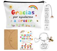 Augshy Coffret cadeau pour enseignantes avec carte stylo de remerciement, porte-clés et marque-page, cadeau de fin d'études de Noël pour enseignants