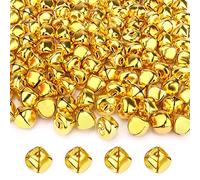 Augshy Lot de 100 grelots de Noël 10/12,7 cm pour décoration de Noël, Maison et Animaux de Compagnie (doré)