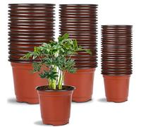 Augshy Lot de 120 pots en plastique pour semis, pots pour intérieur et extérieur (11,4, 12,7, 15,2 cm)