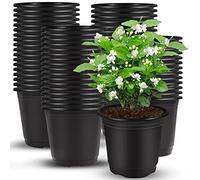 Augshy Lot de 150 pots de semences en plastique noir de 10,2 cm