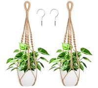 Augshy Lot de 2 cintres en macramé de 68,6 cm avec Crochets, Pot de Fleurs à Suspendre pour Plantes d'intérieur et décoration d'intérieur