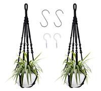 Augshy Lot de 2 Pots de Fleurs Suspendus en macramé pour Plantes d'intérieur et d'extérieur - 88,9 cm