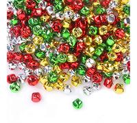 Augshy Lot de 200 clochettes Artisanales de 1,9 cm en Vrac pour décoration de Noël pour la Maison et Les Animaux domestiques, décoration de Noël, Fournitures de fête (Rouge, Vert, Doré, Argenté)