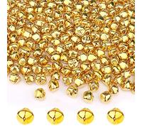 Augshy Lot de 200 clochettes de 1,9 cm pour décoration de Noël, Maison et Animaux domestiques, décoration de Noël, Fournitures de fête (doré)