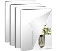 Augshy Lot de 4 miroirs autocollants 30x40cm, carreaux de miroir adhésifs de 2 mm d'épaisseur en acrylique, feuilles de miroir à coller au mur, autocollants amovibles pour décoration de la maison
