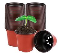 Augshy Lot de 40 pots de fleurs en plastique de 10,2 cm pour semis succulents, coupe et transplantation