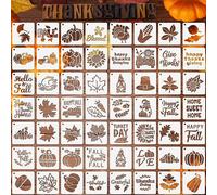 Augshy Lot de 56 pochoirs d'automne pour Thanksgiving, 7,6 cm, blanc