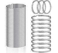 Augshy Lot de 60 anneaux porte-clés argentés - Ronds - 20 mm - En acier inoxydable - Accessoires pour clés et artisanat