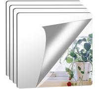 Augshy Lot de 8 miroirs autocollants pour carrelage de 30x40 cm, miroir autocollant flexible non en verre DIY en acrylique pour décoration murale, miroir décoratif sans cadre
