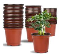 Augshy Lot de pots de pépinière, 75 pièces 10 cm, 13 cm, 15 cm en plastique pour semis de plantes, boutures et transplantation pour plantes succulentes en intérieur et extérieur