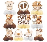 AUGSUN 10 Pièces Déco Table Baby Shower, Centres de Table Décorations Adorables pour Welcome Baby, Baptême, Anniversaire et Fête de Naissance (Filles/Garçons)
