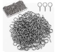 AUGSUN 150 Piton à Visser Crochets à Visser Robustes - Vis à Œil en Acier pour Suspendre des Œuvres d'Art, Cadres, Miroirs et Décorations (1 inch)