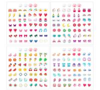 AUGSUN 240pcs Autocollants Boucles d'oreilles Autocollants Boucles d'oreilles Filles Autocollants Gemme Paillettes 3D Boucles d'oreilles Auto-adhésives