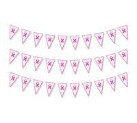 AUGSUN 3 Pièces Ruban Rose Triangulaire Bannière pour Sensibilisation au Cancer du Sein Guirlande Rose Décoration Accessoires de Soins des Seins pour Événements de Charité Fête et Solidarité