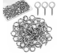 AUGSUN 50 Piton à Visser 20mm Crochets à Visser Robustes, Vis à Œil en Acier pour Suspendre des Œuvres d'Art, Cadres, Miroirs et Décorations (50, 1.57inch)