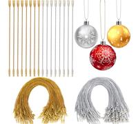 AUGSUN Lot de 200 boules de Noël avec fermeture à pression pour boules de sapin de Noël (or, argent)