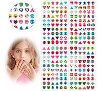 AUGSUN Lot de 240 boucles d'oreilles adhésives en cristal 3D pour filles et enfants