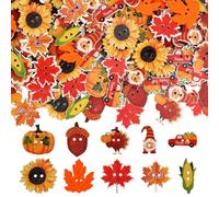 AUGSUN Lot de 250 boutons en bois en forme de citrouille pour couture, vêtements, accessoires, scrapbooking, décoration à faire soi-même