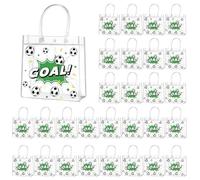 AUGSUN Lot de 28 sacs à friandises transparents avec poignées pour événements sportifs, anniversaires et cadeaux d'équipe (20 x 20 x 8,1 cm)
