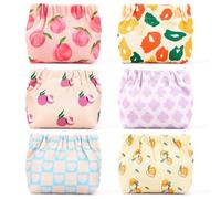 AUGSUN Lot de 6 organiseurs élastiques à cheveux, organiseur esthétique, sac de rouge à lèvres, sac de rangement élastique, pochette de maquillage florale de voyage, multicolore