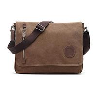 AUGUR Sacs bandoulière homme Rétro Sacs Portés épaule Messenger Bag Sac Bandoulière 13 Pouces Laptop Briefcase (brun)