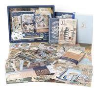 Auguro World Travel Scrapbook Kit A6 Grille Carnet Papeterie Junk Journal Kit Scrapbook Fournitures Kit Artisanat Bricolage Cadeau pour Adulte Adolescente Fille