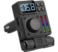 August CR235B - Transmetteur FM Bluetooth Voiture - Transmetteur Adaptateur Bluetooth 5.3, Kit Mains Libres, Lecteur MP3, Port USB-C PD30W Charge Rapide, Support Clé USB - Noir